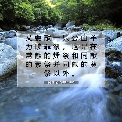 Picture 07 - 民 数 记 29:19 CUVS - 又 要 献 一 只 公 山 羊 为 赎 罪 祭 - Bible Verse Picture
