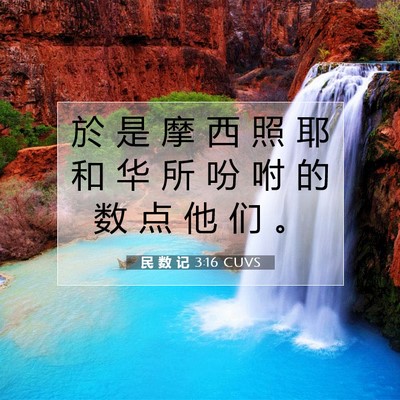 Picture 07 - 民 数 记 3:16 CUVS - 於 是 摩 西 照 耶 和 华 所 吩 咐 的 - Bible Verse Picture