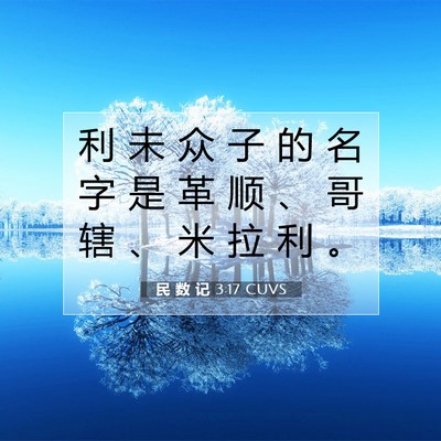 Picture 07 - 民 数 记 3:17 CUVS - 利 未 众 子 的 名 字 是 革 顺 、 哥 - Bible Verse Picture