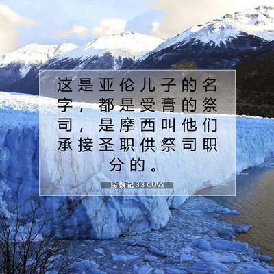Picture 07 - 民 数 记 3:3 CUVS - 这 是 亚 伦 儿 子 的 名 字 ， 都 是 - Bible Verse Picture