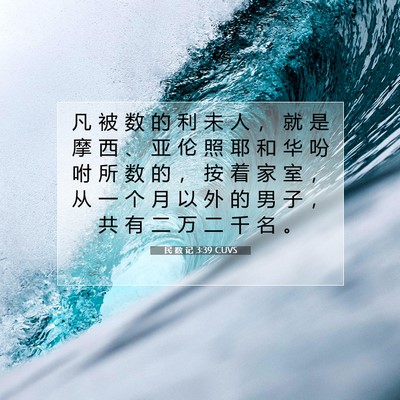 Picture 07 - 民 数 记 3:39 CUVS - 凡 被 数 的 利 未 人 ， 就 是 摩 西 - Bible Verse Picture