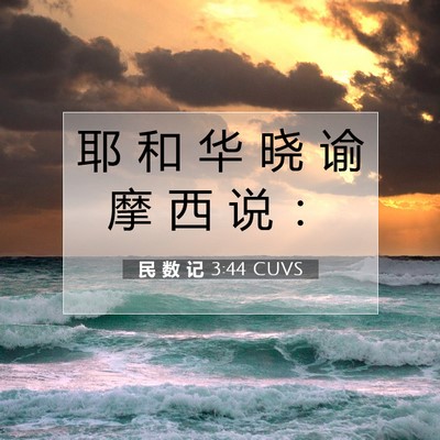 Picture 07 - 民 数 记 3:44 CUVS - 耶 和 华 晓 谕 摩 西 说 - Bible Verse Picture