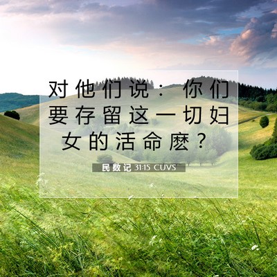 Picture 07 - 民 数 记 31:15 CUVS - 对 他 们 说 ： 你 们 要 存 留 这 一 - Bible Verse Picture