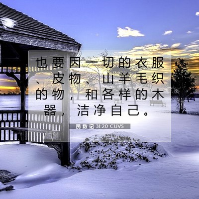 Picture 07 - 民 数 记 31:20 CUVS - 也 要 因 一 切 的 衣 服 、 皮 物 、 - Bible Verse Picture