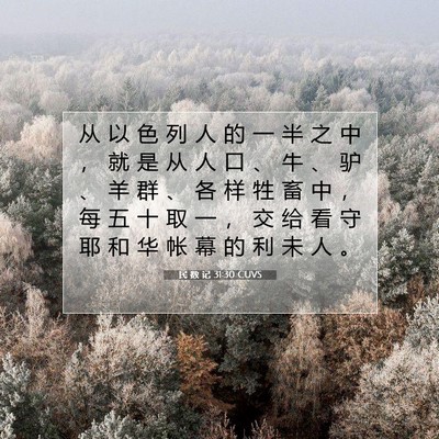 Picture 07 - 民 数 记 31:30 CUVS - 从 以 色 列 人 的 一 半 之 中 ， 就 - Bible Verse Picture