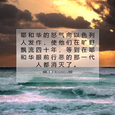 Picture 07 - 民 数 记 32:13 CUVS - 耶 和 华 的 怒 气 向 以 色 列 人 发 - Bible Verse Picture