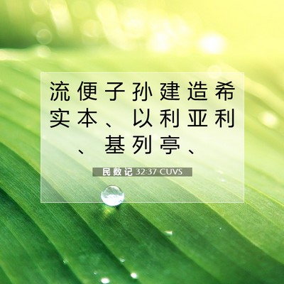 Picture 07 - 民 数 记 32:37 CUVS - 流 便 子 孙 建 造 希 实 本 、 以 利 - Bible Verse Picture