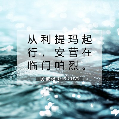 Picture 07 - 民 数 记 33:19 CUVS - 从 利 提 玛 起 行 ， 安 营 在 临 门 - Bible Verse Picture