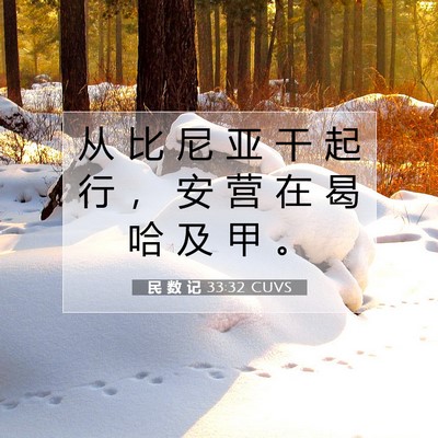Picture 07 - 民 数 记 33:32 CUVS - 从 比 尼 亚 干 起 行 ， 安 营 在 曷 - Bible Verse Picture
