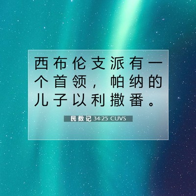 Picture 07 - 民 数 记 34:25 CUVS - 西 布 伦 支 派 有 一 个 首 领 ， 帕 - Bible Verse Picture