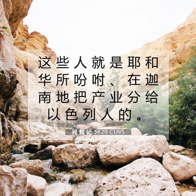 Picture 07 - 民 数 记 34:29 CUVS - 这 些 人 就 是 耶 和 华 所 吩 咐 、 - Bible Verse Picture