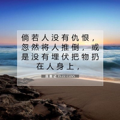 Picture 07 - 民 数 记 35:22 CUVS - 倘 若 人 没 有 仇 恨 ， 忽 然 将 人 - Bible Verse Picture