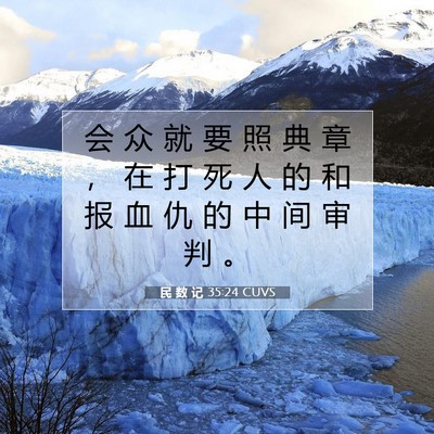 Picture 07 - 民 数 记 35:24 CUVS - 会 众 就 要 照 典 章 ， 在 打 死 人 - Bible Verse Picture