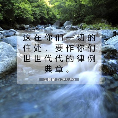 Picture 07 - 民 数 记 35:29 CUVS - 这 在 你 们 一 切 的 住 处 ， 要 作 - Bible Verse Picture