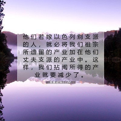 Picture 07 - 民 数 记 36:3 CUVS - 他 们 若 嫁 以 色 列 别 支 派 的 人 - Bible Verse Picture