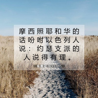Picture 07 - 民 数 记 36:5 CUVS - 摩 西 照 耶 和 华 的 话 吩 咐 以 色 - Bible Verse Picture