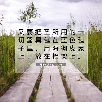Picture 07 - 民 数 记 4:12 CUVS - 又 要 把 圣 所 用 的 一 切 器 具 包 - Bible Verse Picture
