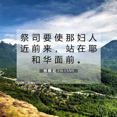 Picture 07 - 民 数 记 5:16 CUVS - 祭 司 要 使 那 妇 人 近 前 来 ， 站 - Bible Verse Picture