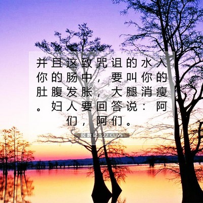 Picture 07 - 民 数 记 5:22 CUVS - 并 且 这 致 咒 诅 的 水 入 你 的 肠 - Bible Verse Picture