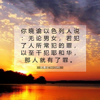 Picture 07 - 民 数 记 5:6 CUVS - 你 晓 谕 以 色 列 人 说 ： 无 论 男 - Bible Verse Picture