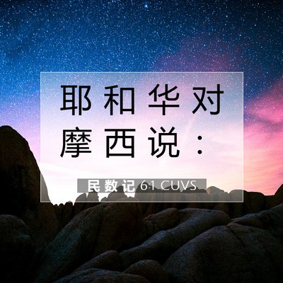 Picture 07 - 民 数 记 6:1 CUVS - 耶 和 华 对 摩 西 说 - Bible Verse Picture