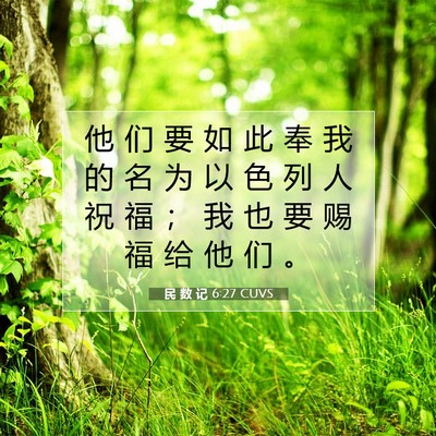 Picture 07 - 民 数 记 6:27 CUVS - 他 们 要 如 此 奉 我 的 名 为 以 色 - Bible Verse Picture