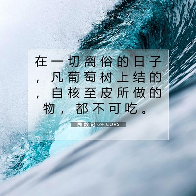 Picture 07 - 民 数 记 6:4 CUVS - 在 一 切 离 俗 的 日 子 ， 凡 葡 萄 - Bible Verse Picture