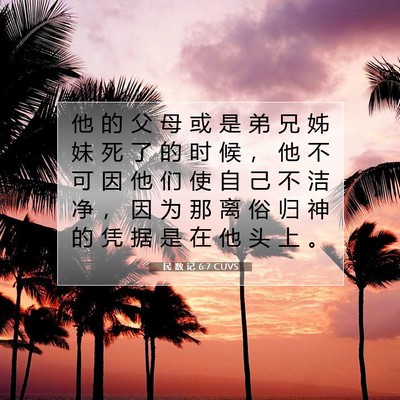 Picture 07 - 民 数 记 6:7 CUVS - 他 的 父 母 或 是 弟 兄 姊 妹 死 了 - Bible Verse Picture