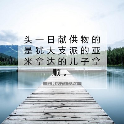 Picture 07 - 民 数 记 7:12 CUVS - 头 一 日 献 供 物 的 是 犹 大 支 派 - Bible Verse Picture