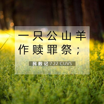 Picture 07 - 民 数 记 7:22 CUVS - 一 只 公 山 羊 作 赎 罪 祭 - Bible Verse Picture