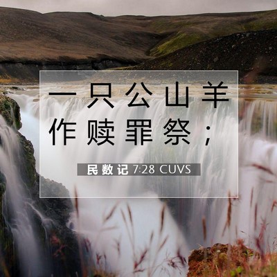 Picture 07 - 民 数 记 7:28 CUVS - 一 只 公 山 羊 作 赎 罪 祭 - Bible Verse Picture