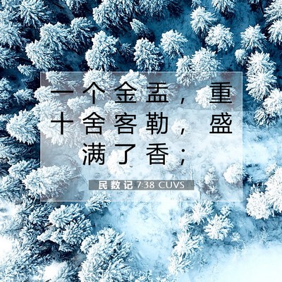 Picture 07 - 民 数 记 7:38 CUVS - 一 个 金 盂 ， 重 十 舍 客 勒 ， 盛 - Bible Verse Picture