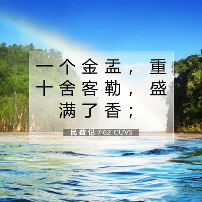 Picture 07 - 民 数 记 7:62 CUVS - 一 个 金 盂 ， 重 十 舍 客 勒 ， 盛 - Bible Verse Picture