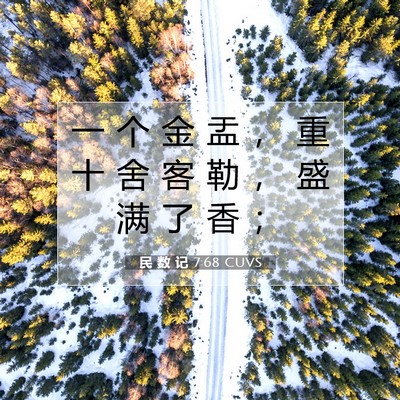 Picture 07 - 民 数 记 7:68 CUVS - 一 个 金 盂 ， 重 十 舍 客 勒 ， 盛 - Bible Verse Picture
