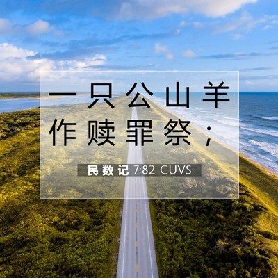 Picture 07 - 民 数 记 7:82 CUVS - 一 只 公 山 羊 作 赎 罪 祭 - Bible Verse Picture