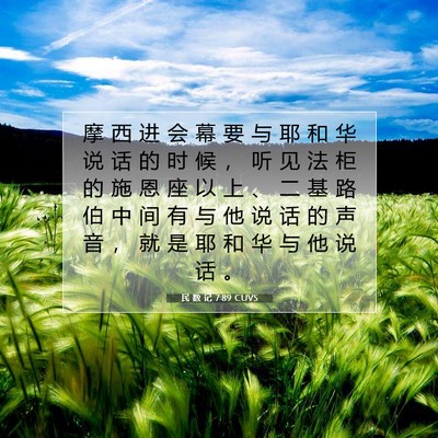 Picture 07 - 民 数 记 7:89 CUVS - 摩 西 进 会 幕 要 与 耶 和 华 说 话 - Bible Verse Picture