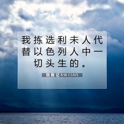 Picture 07 - 民 数 记 8:18 CUVS - 我 拣 选 利 未 人 代 替 以 色 列 人 - Bible Verse Picture