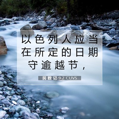 Picture 07 - 民 数 记 9:2 CUVS - 以 色 列 人 应 当 在 所 定 的 日 期 - Bible Verse Picture