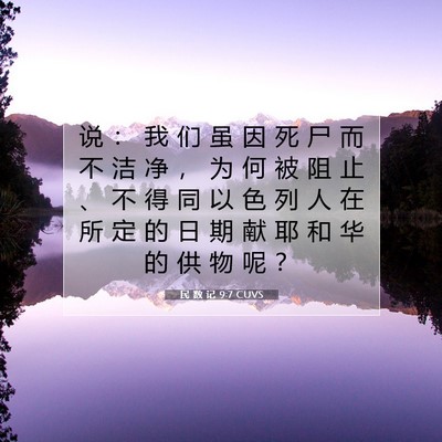 Picture 07 - 民 数 记 9:7 CUVS - 说 ： 我 们 虽 因 死 尸 而 不 洁 净 - Bible Verse Picture