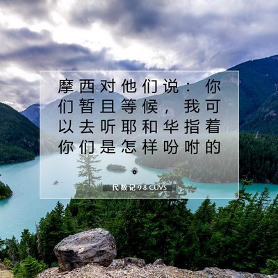 Picture 07 - 民 数 记 9:8 CUVS - 摩 西 对 他 们 说 ： 你 们 暂 且 等 - Bible Verse Picture