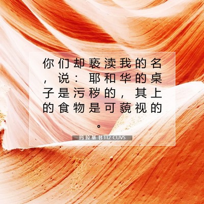 Picture 07 - 玛 拉 基 书 1:12 CUVS - 你 们 却 亵 渎 我 的 名 ， 说 ： 耶 - Bible Verse Picture
