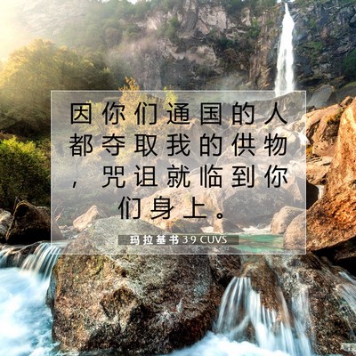 Picture 07 - 玛 拉 基 书 3:9 CUVS - 因 你 们 通 国 的 人 都 夺 取 我 的 - Bible Verse Picture