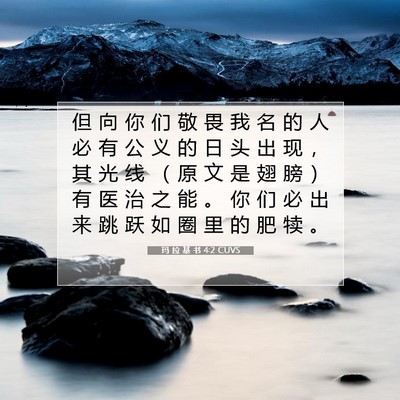 Picture 07 - 玛 拉 基 书 4:2 CUVS - 但 向 你 们 敬 畏 我 名 的 人 必 有 - Bible Verse Picture