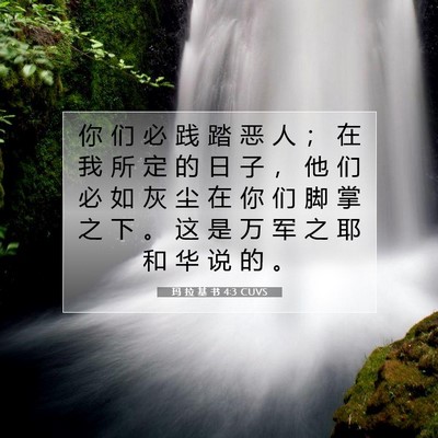 Picture 07 - 玛 拉 基 书 4:3 CUVS - 你 们 必 践 踏 恶 人 ； 在 我 所 定 - Bible Verse Picture