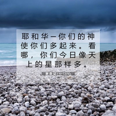 Picture 07 - 申 命 记 1:10 CUVS - 耶 和 华 ─ 你 们 的 神 使 你 们 多 - Bible Verse Picture