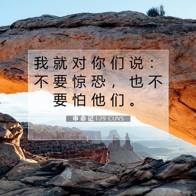 Picture 07 - 申 命 记 1:29 CUVS - 我 就 对 你 们 说 ： 不 要 惊 恐 ， - Bible Verse Picture