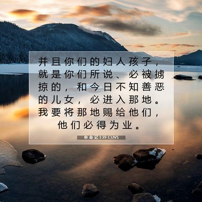 Picture 07 - 申 命 记 1:39 CUVS - 并 且 你 们 的 妇 人 孩 子 ， 就 是 - Bible Verse Picture