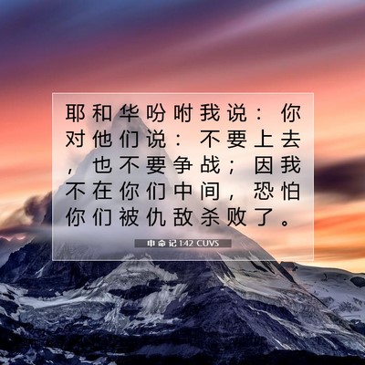 Picture 07 - 申 命 记 1:42 CUVS - 耶 和 华 吩 咐 我 说 ： 你 对 他 们 - Bible Verse Picture