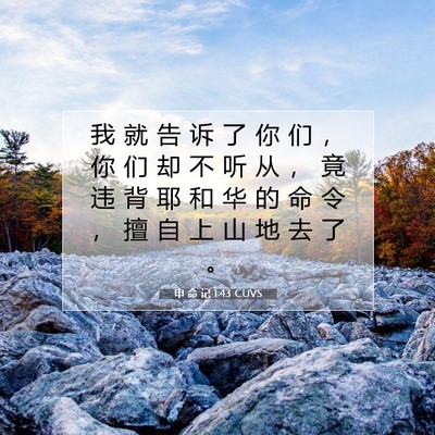 Picture 07 - 申 命 记 1:43 CUVS - 我 就 告 诉 了 你 们 ， 你 们 却 不 - Bible Verse Picture