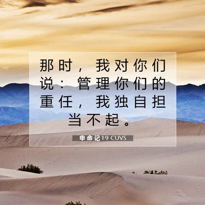 Picture 07 - 申 命 记 1:9 CUVS - 那 时 ， 我 对 你 们 说 ： 管 理 你 - Bible Verse Picture